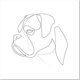 Boxer - one line drawing Posters and Art